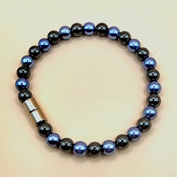 Magnetic Therapy Bracelet / Blue Metalica - Picture 1 of 3